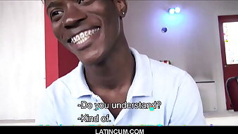 Young Black Unpaid Straight Boy With Braces Immigrant Jamaica Fucks Gay Latino Filmmaker For Cash POV